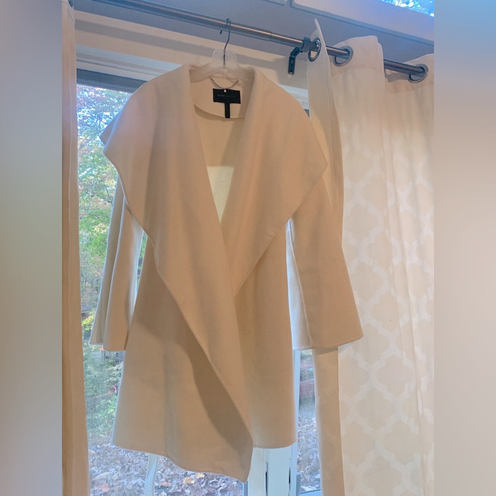 BCBG White Wrap Coat